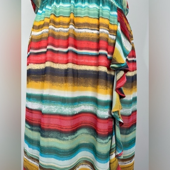 Seamline Cynthia Steffe Colorful Striped Sun Dress Size 12 Rainbow - Picture 4 of 11
